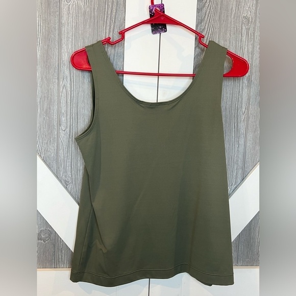 B4.04 Chicos Dress Tank Olive Tank (Chicos 1) 8/M - Picture 5 of 7